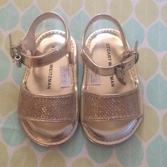 Stuart Weitzman Baby Gold Sandals, Size 4 - Picture 7 of 7